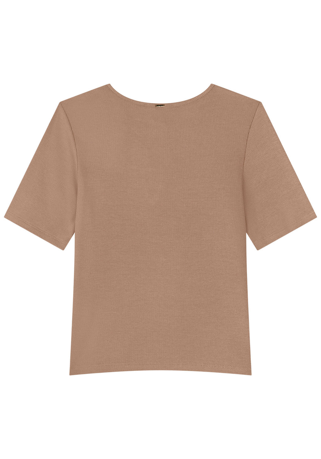 Blusa Canelada De Mangas Curtas Lez A Lez Feminino 5081E