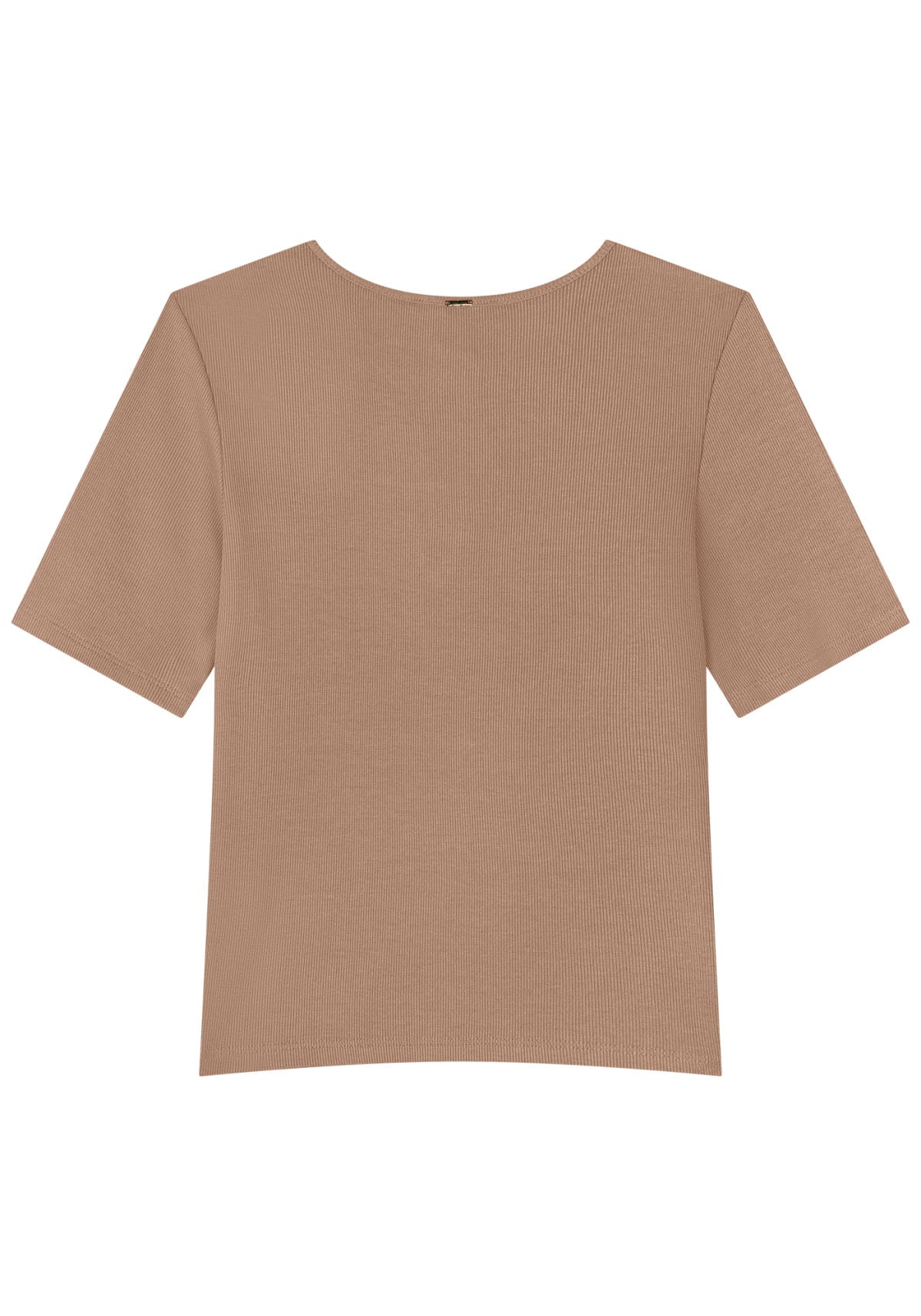 Blusa Canelada De Mangas Curtas Lez A Lez Feminino 5081E