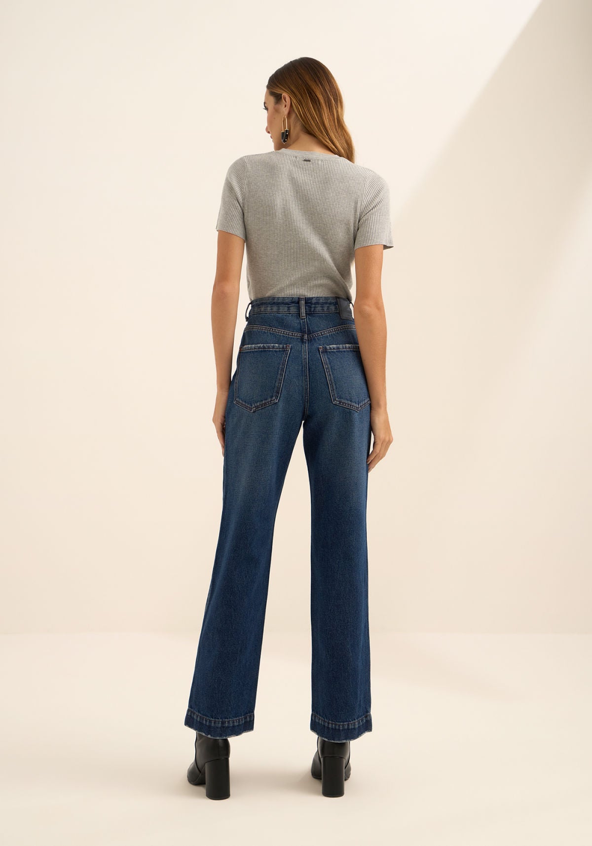 Calça Jeans Reta Cropped Lez A Lez Feminino 1627E