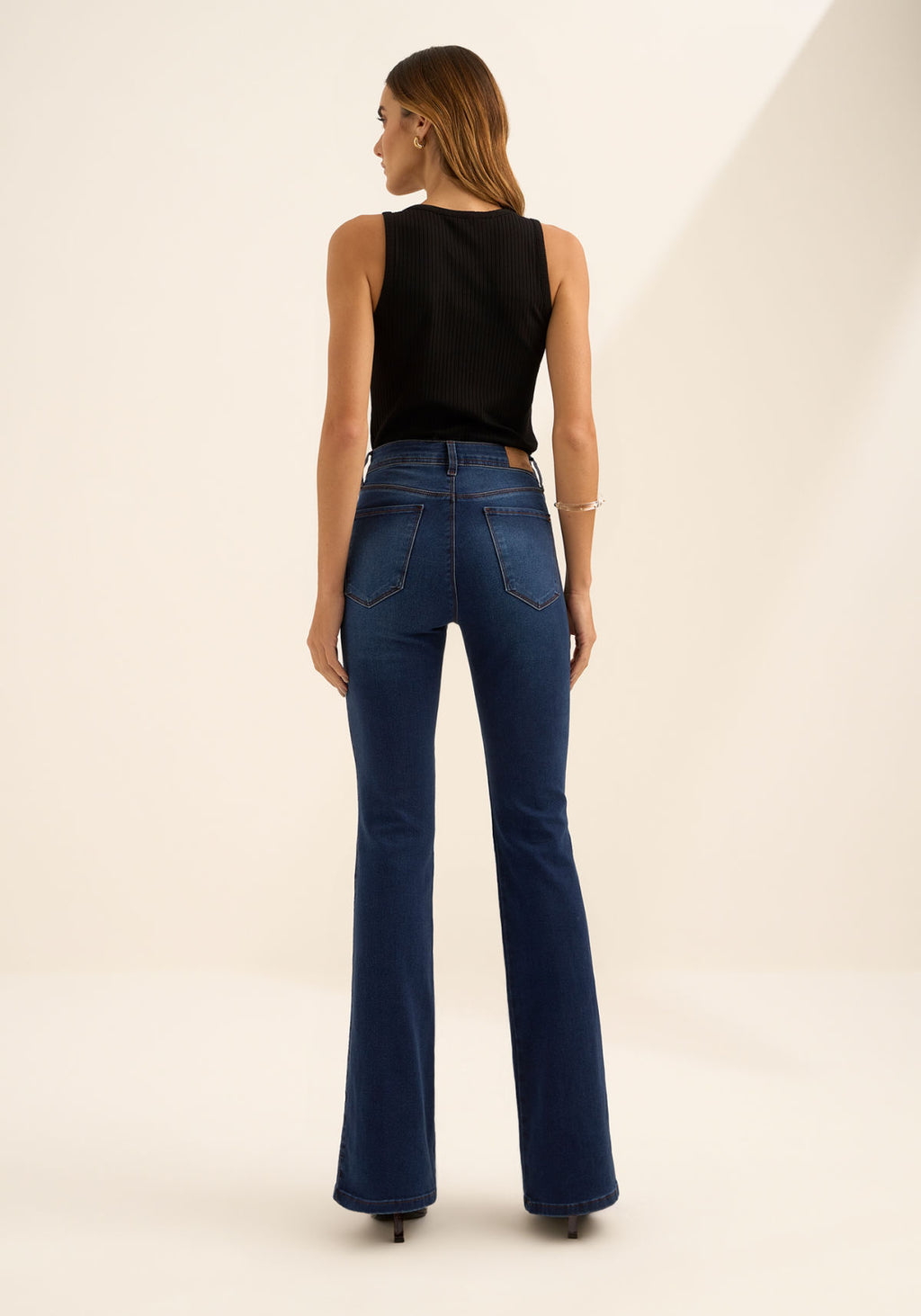 Calça Flare Jeans Com Cintura Alta Lez A Lez Feminino 9365L