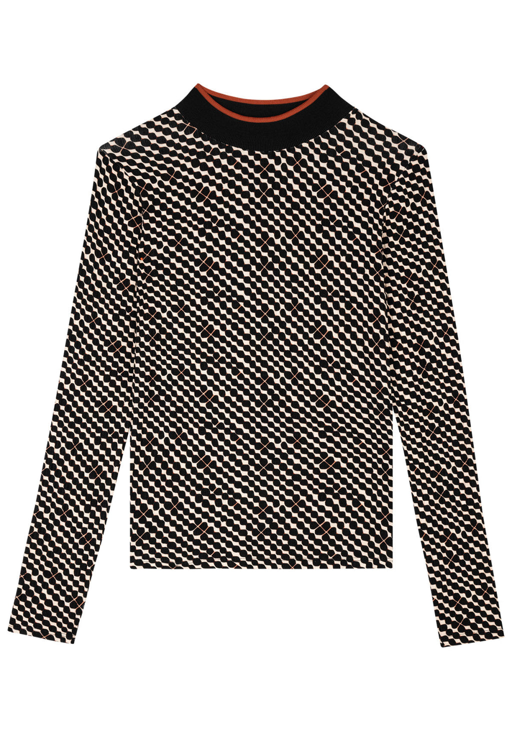 Blusa Manga Longa Canelada com Gola Lez A Lez Feminino 6739L