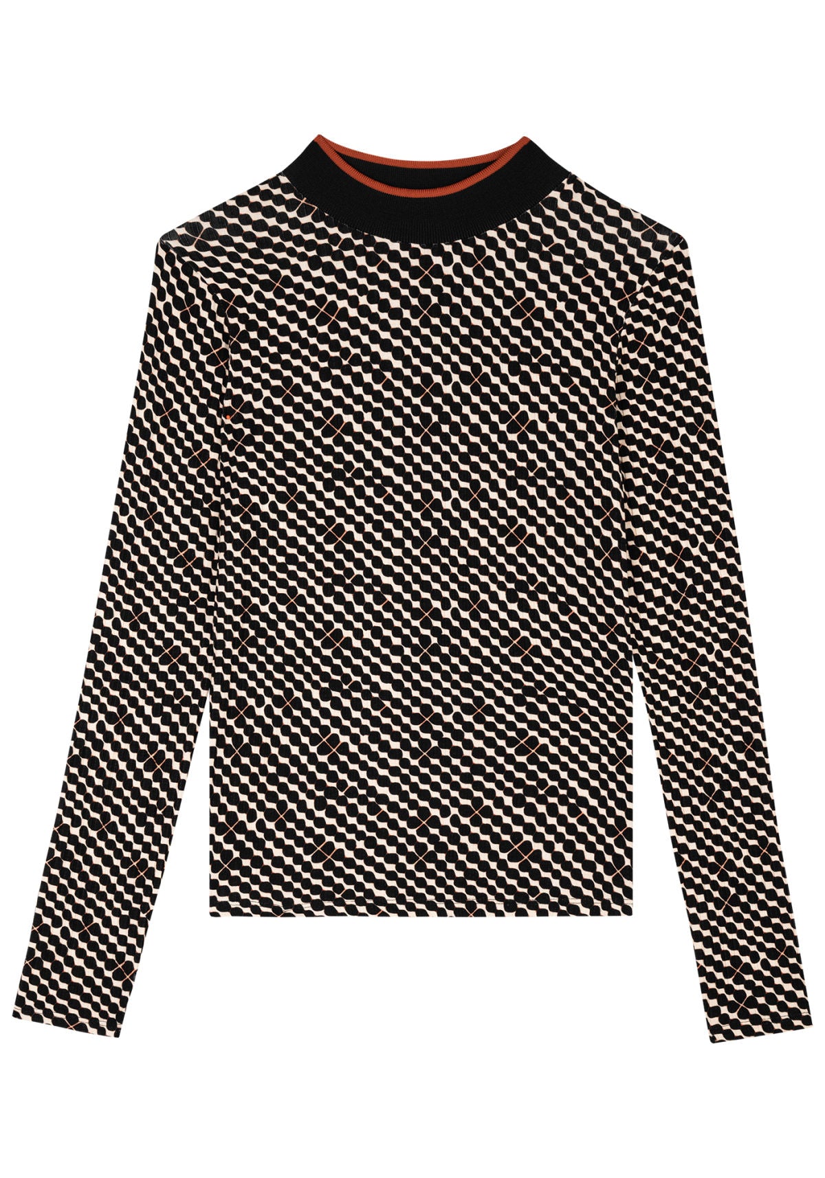 Blusa Manga Longa Canelada com Gola Lez A Lez Feminino 6739L