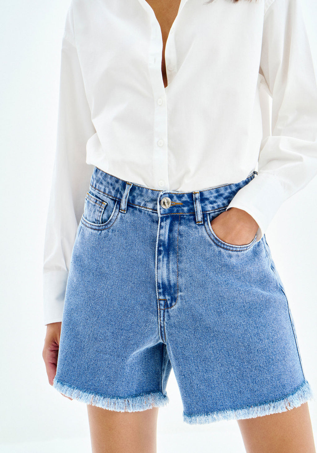 Shorts Jeans Mom Cintura Alta Lez A Lez Feminino 9482L