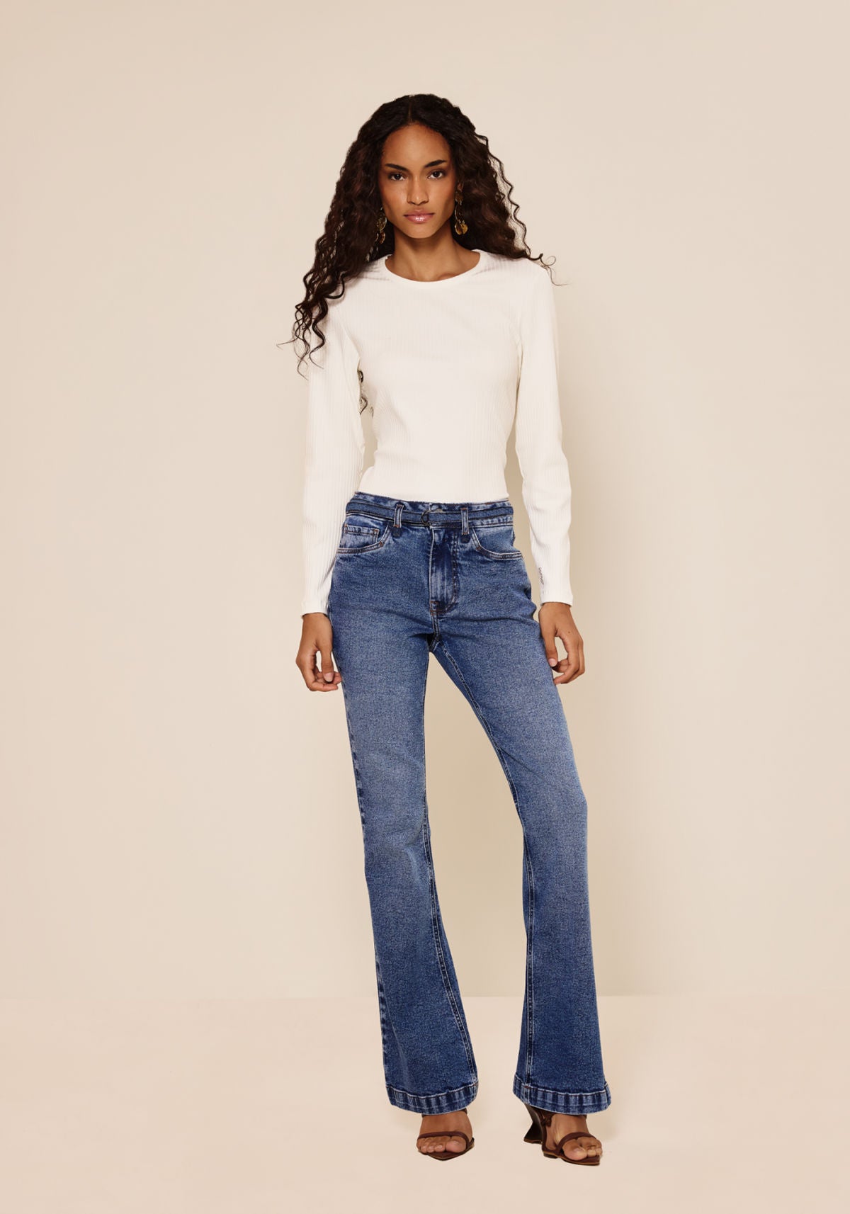 Calça Jeans Boot Cut Cintura Alta Lez A Lez Feminino 0929E