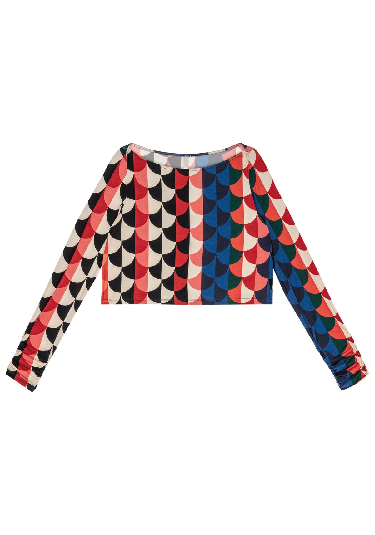 Blusa Manga Longa Cropped Franzido Lez A Lez Feminino 5521L