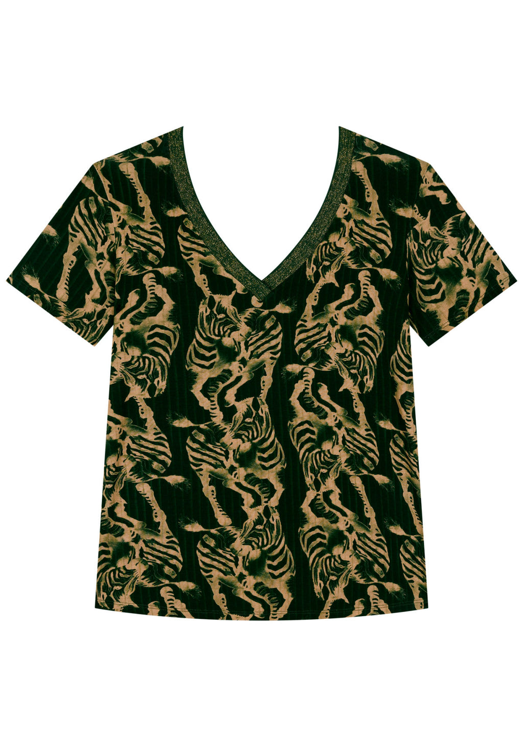 Blusa Estampada Com Mangas Curtas Lez A Lez Feminino 9202E