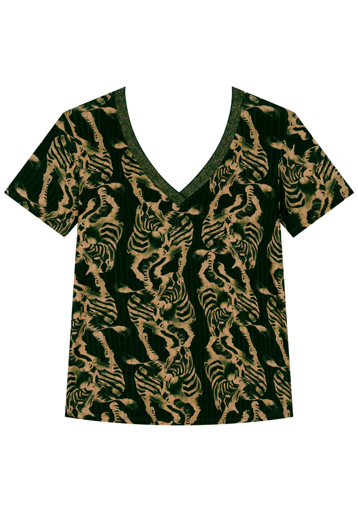 Blusa Estampada Com Mangas Curtas Lez A Lez Feminino 9202E
