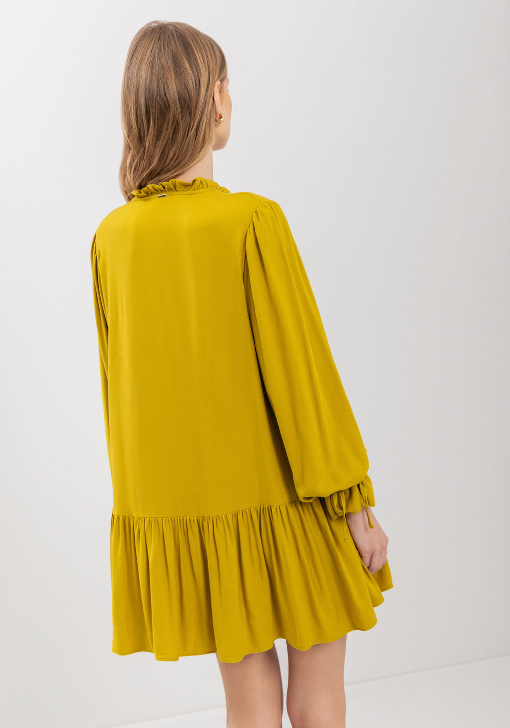 Vestido Curto De Manga Longa Lez A Lez Feminino 9276E