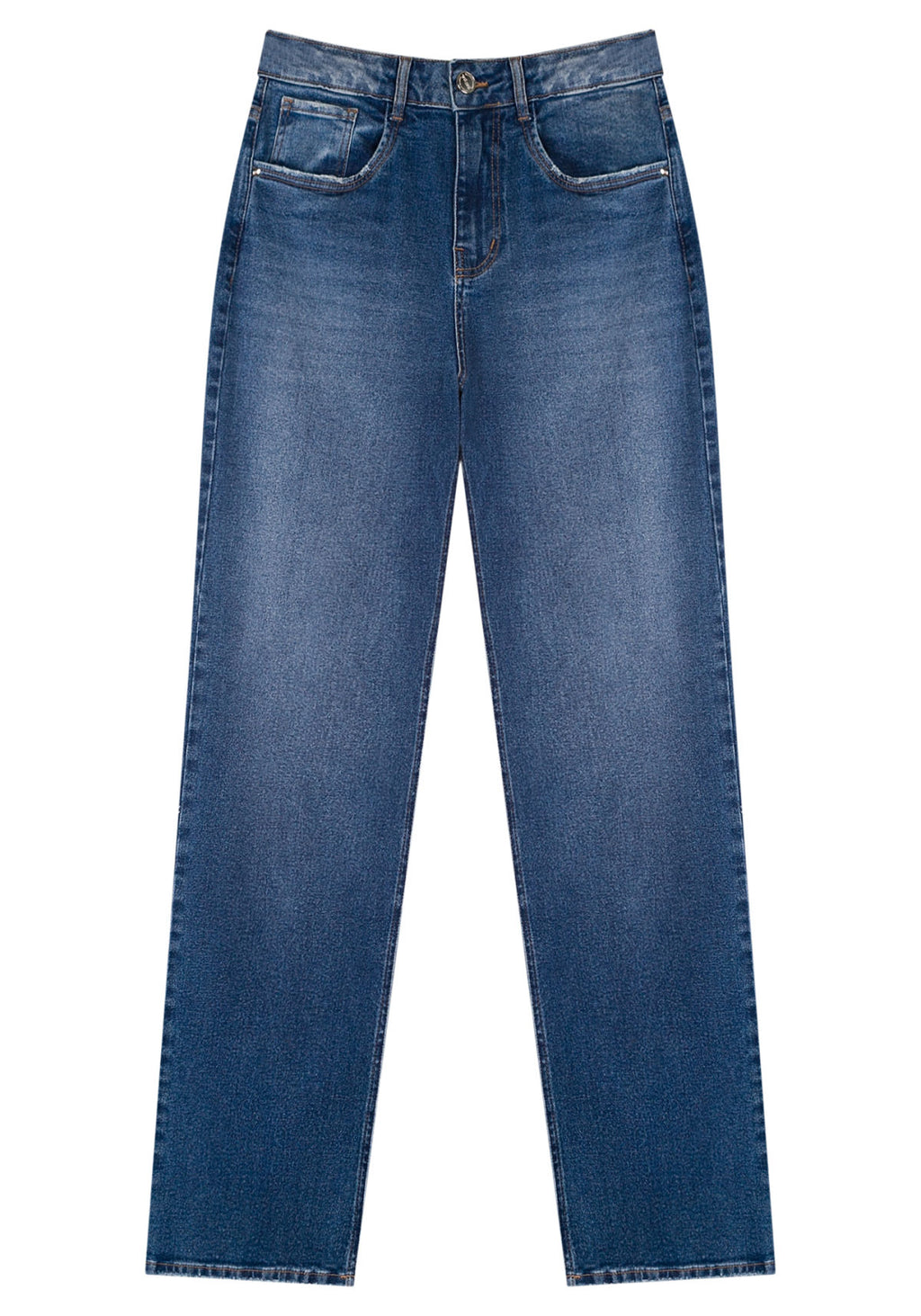 Calça Reta Jeans Com Elastano Lez A Lez Feminino 1538E
