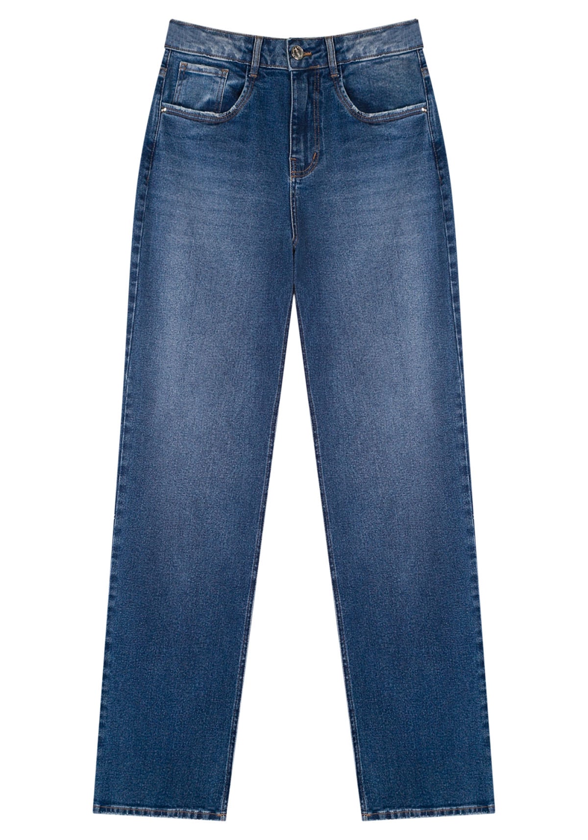 Calça Reta Jeans Com Elastano Lez A Lez Feminino 1538E
