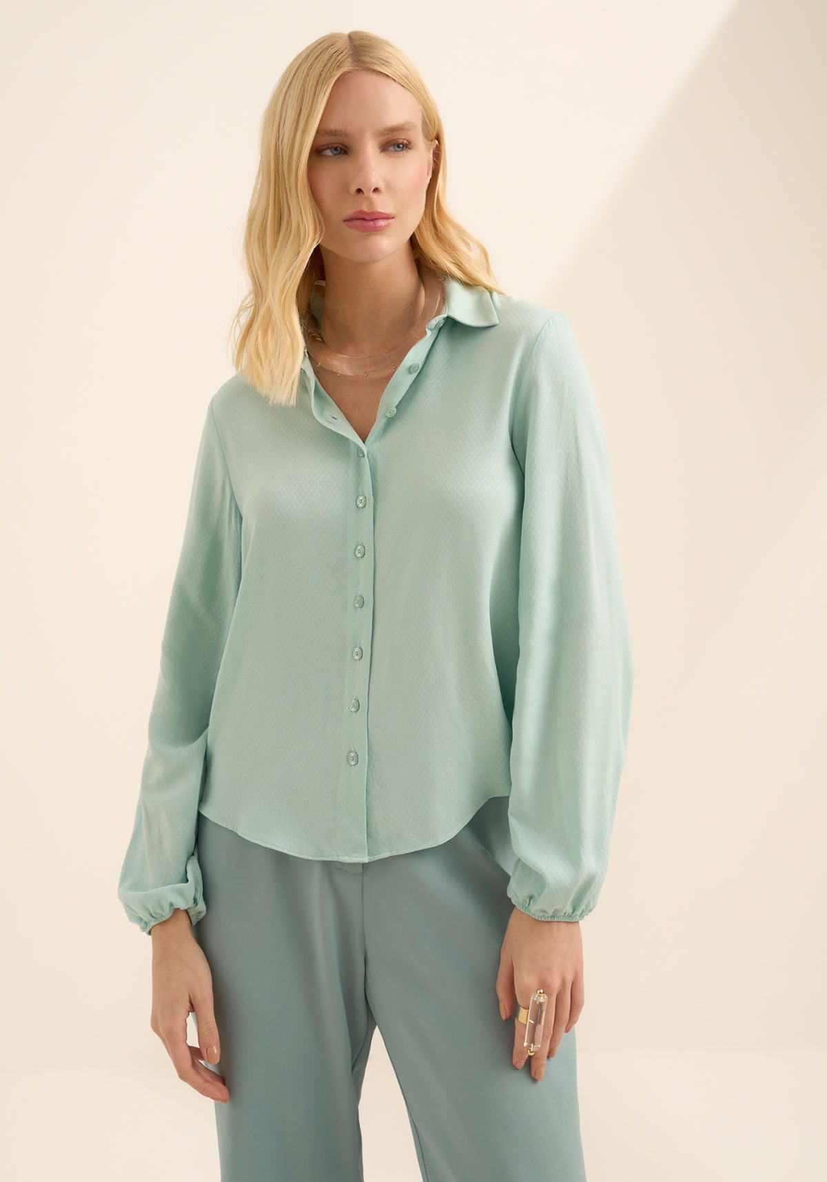 Camisa De Mangas Longas Em Viscose Lez A Lez Feminino 9158E