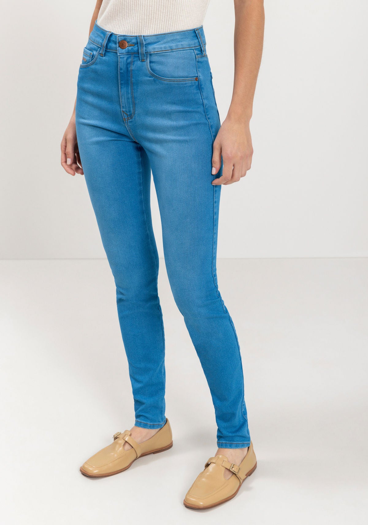 Calça Skinny Jeans Com Bolsos Lez A Lez Feminino 9499L