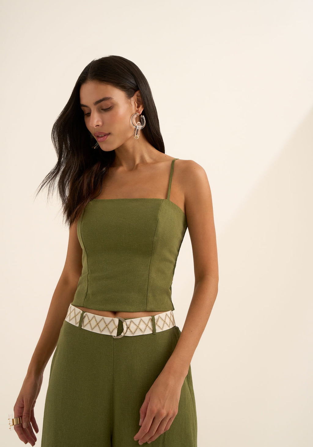 Blusa De Alças Finas Com Linho Lez A Lez Feminino 9140E
