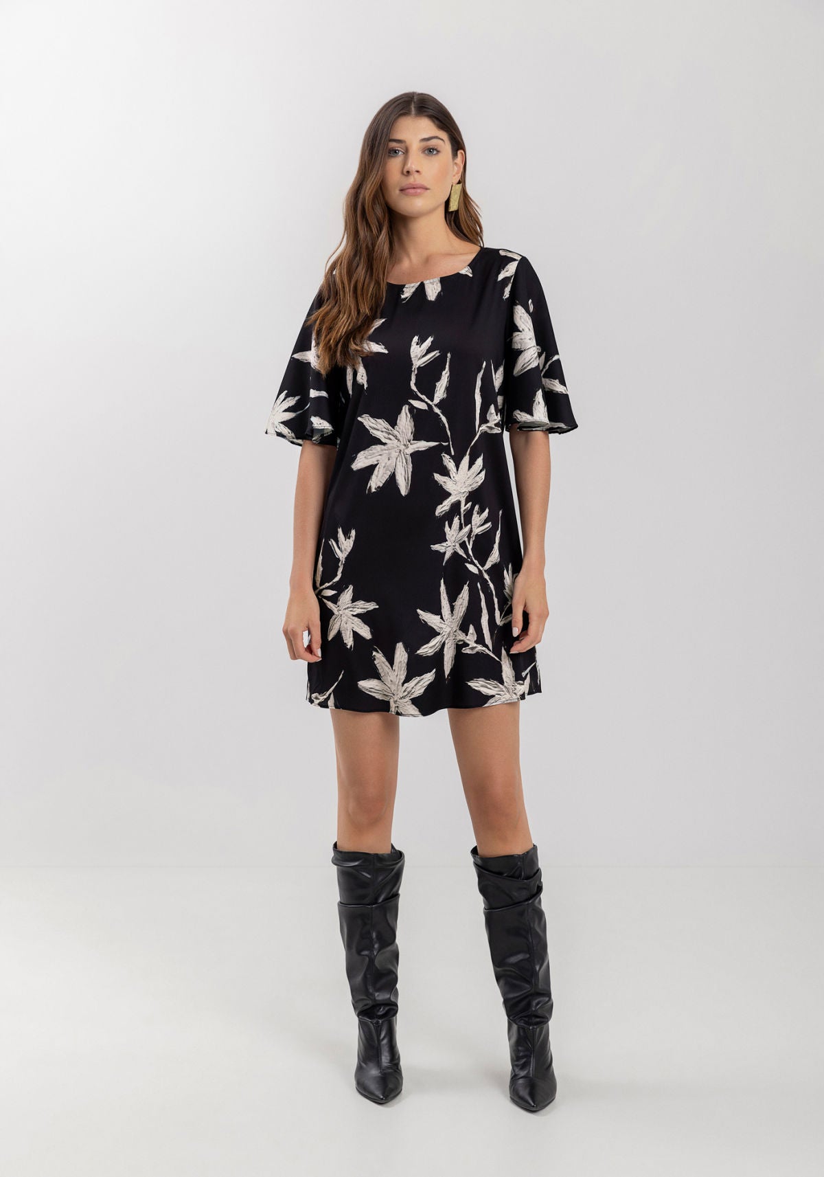 Vestido Curto Fluido Estampado Lez A Lez Feminino 7550E