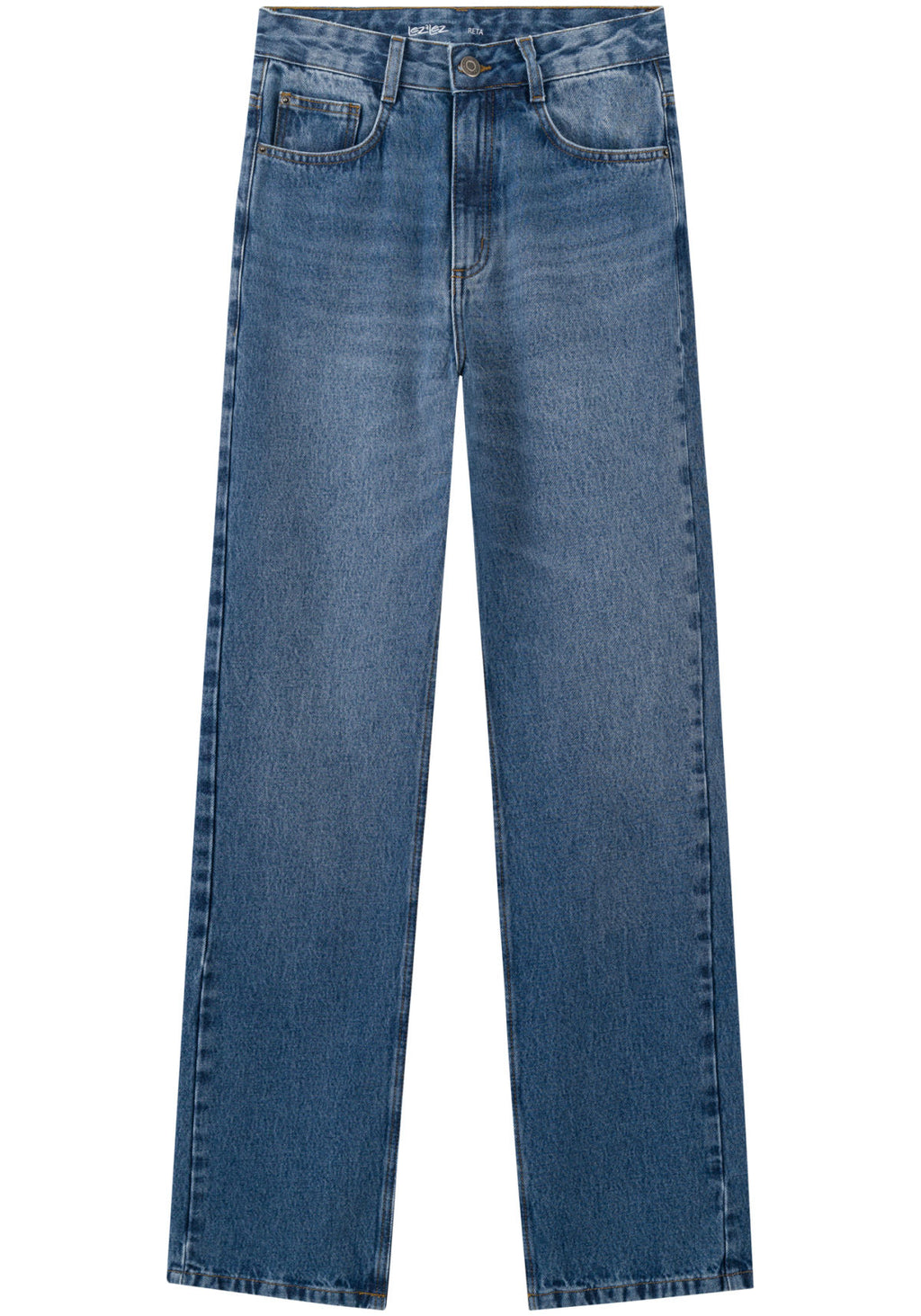 Calça Jeans Reta De Cintura Alta Lez A Lez Feminino 0942E