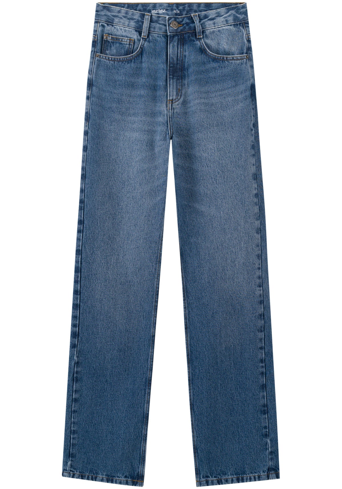 Calça Jeans Reta De Cintura Alta Lez A Lez Feminino 0942E