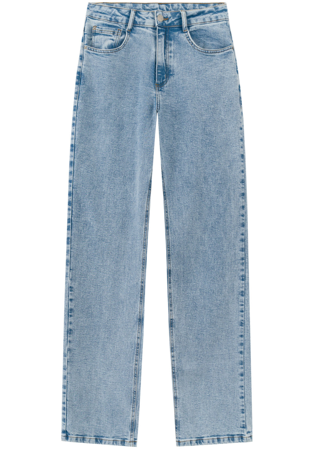 Calça Reta Jeans De Cintura Alta Lez A Lez Feminino 0941E