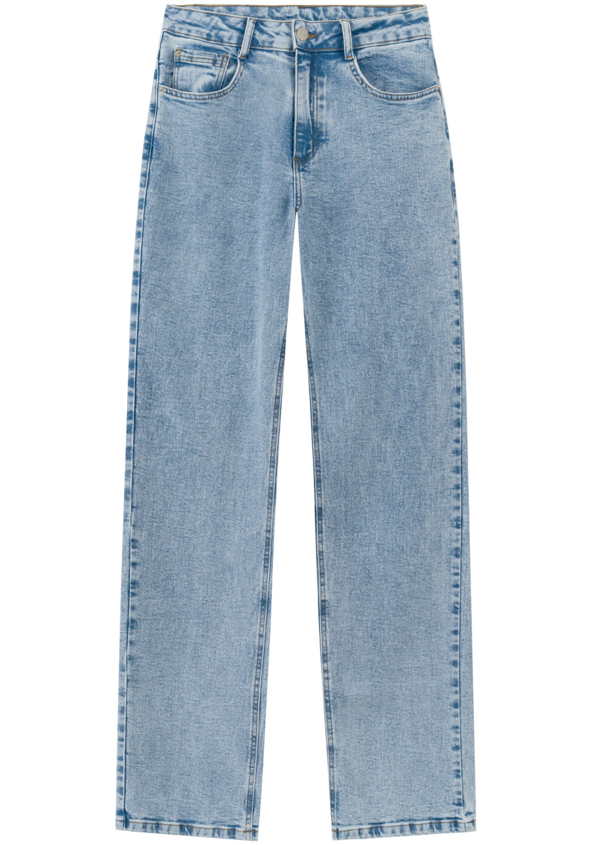 Calça Reta Jeans De Cintura Alta Lez A Lez Feminino 0941E