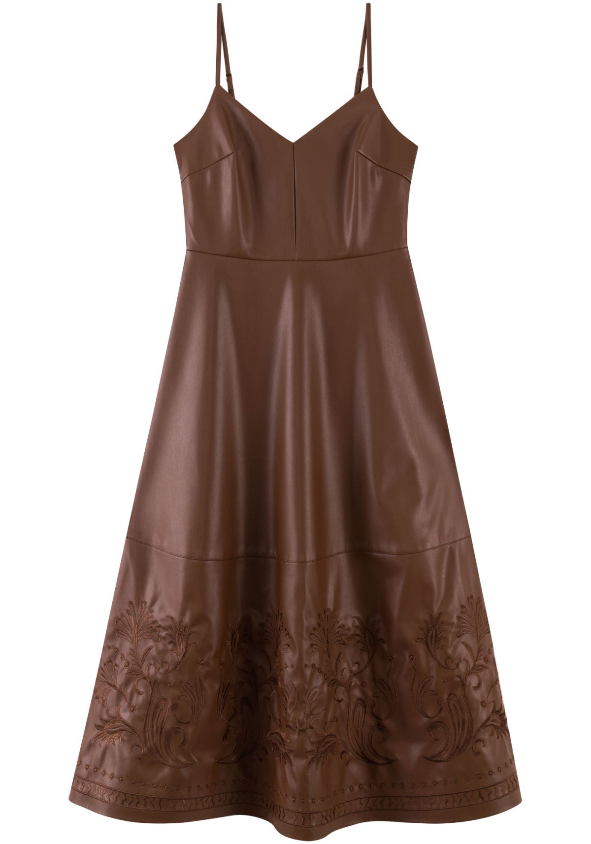 Vestido Chá De Alças Bordados em PU Lez A Lez Feminino 7326E