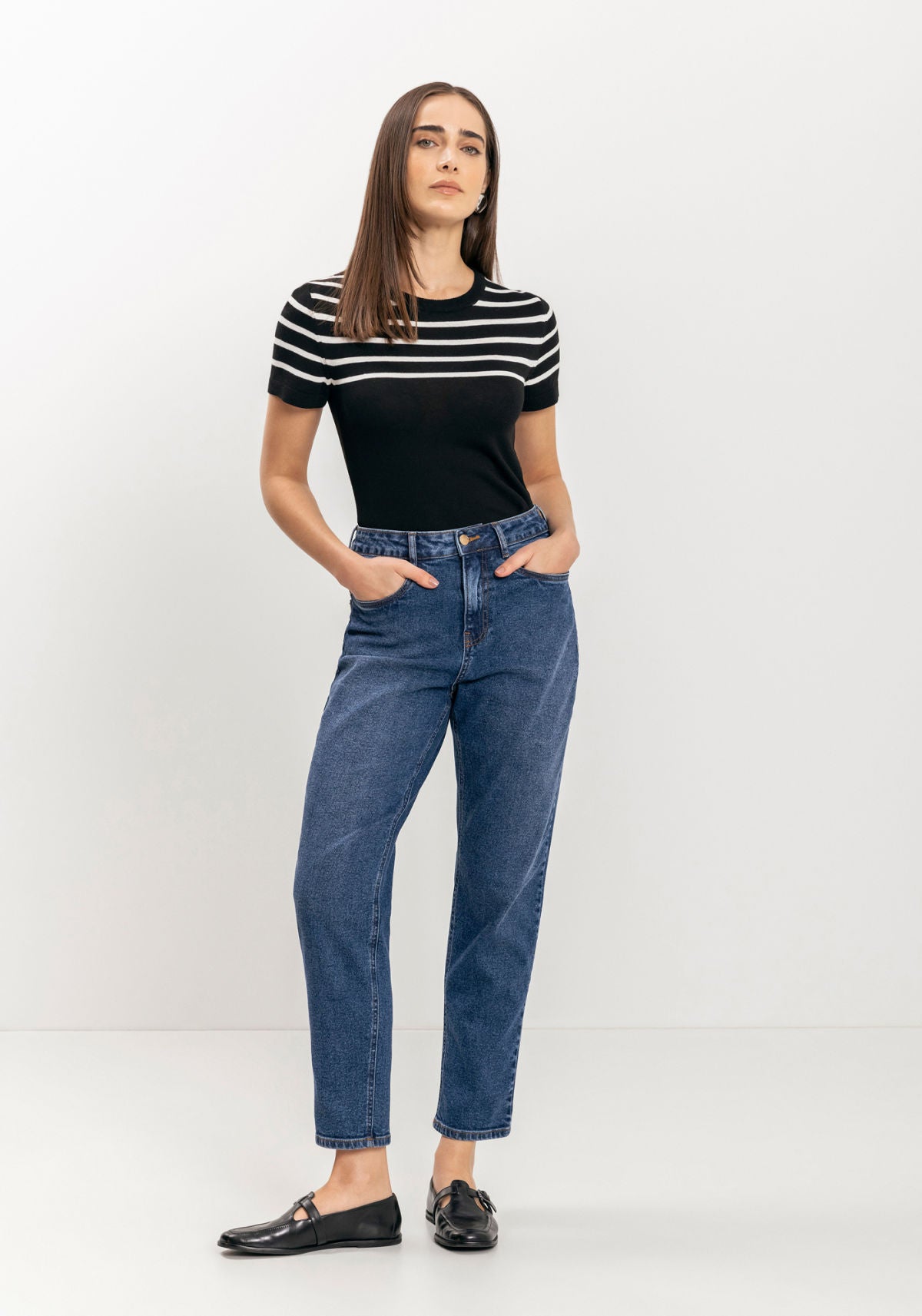Calça Jeans Mom Comfort Com Cintura Lez A Lez Feminino 0765E