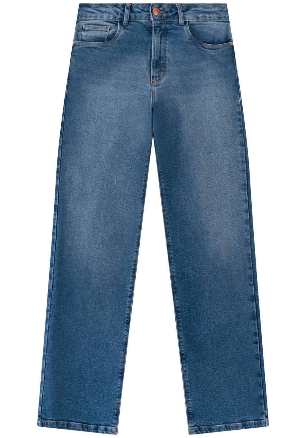Calça Reta Jeans Com Cintura Alta Lez A Lez Feminino 0225E