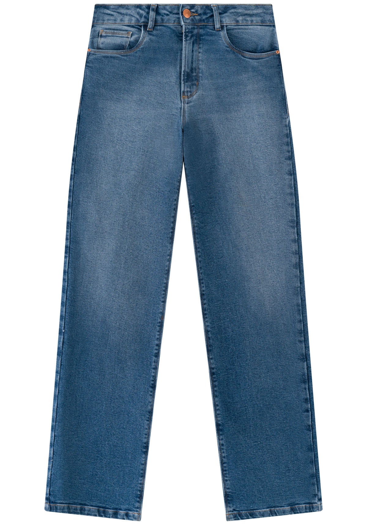Calça Reta Jeans Com Cintura Alta Lez A Lez Feminino 0225E