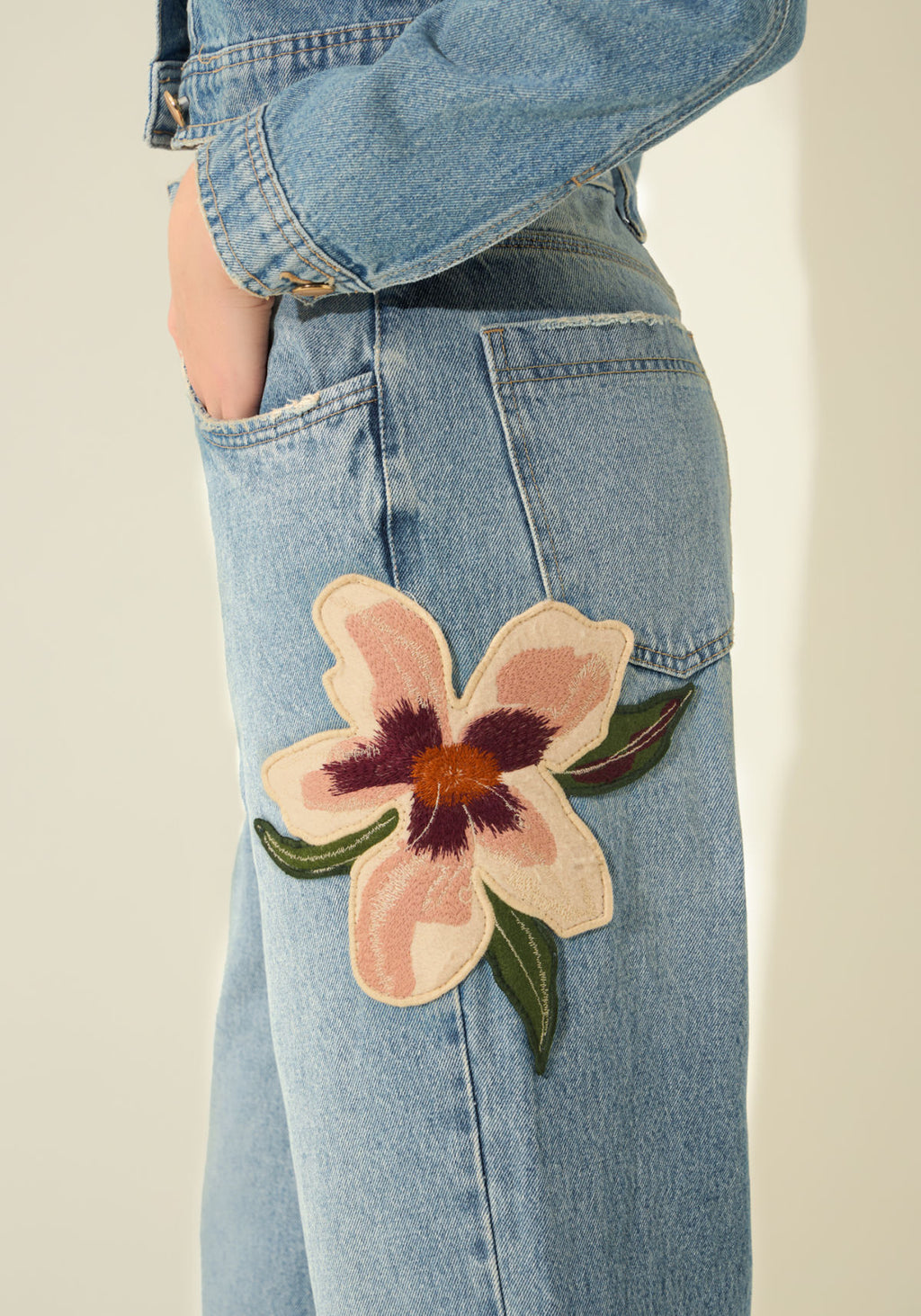 Calça Wide Leg Jeans Cropped Lez A Lez Feminino 0215E
