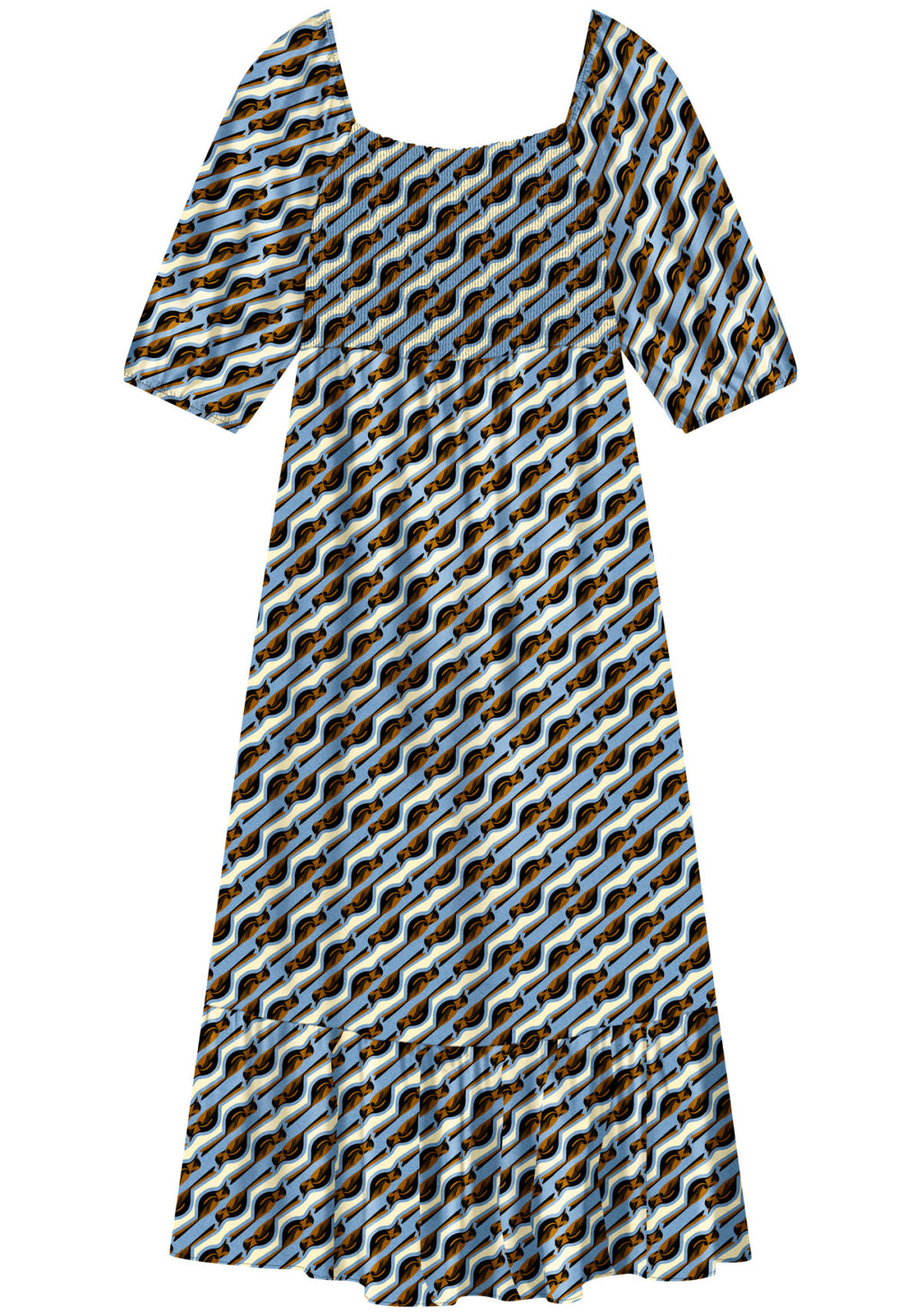 Vestido Chá Estampado Mangas Curta Lez A Lez Feminino 7836E