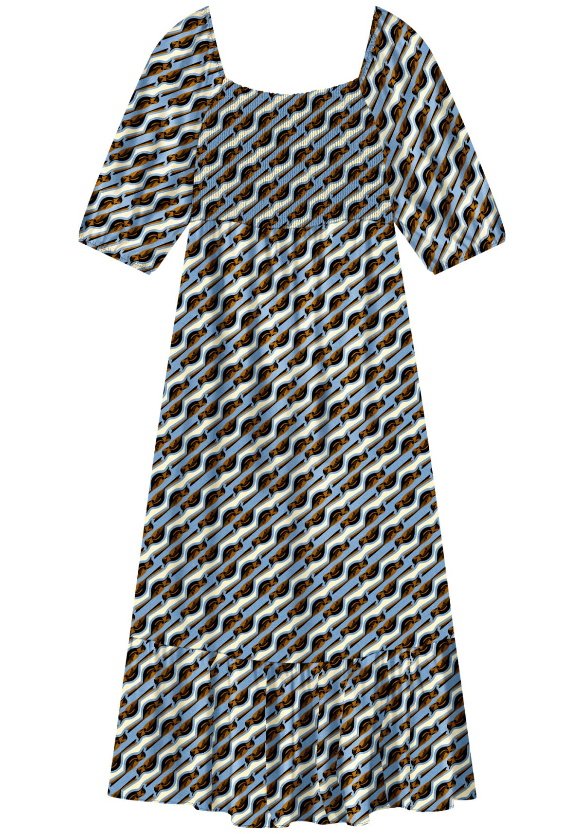 Vestido Chá Estampado Mangas Curta Lez A Lez Feminino 7836E