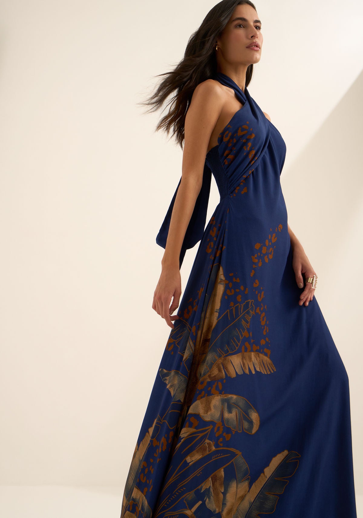 Vestido Longo Frente Única Estampado Lez A Lez Feminino 9567