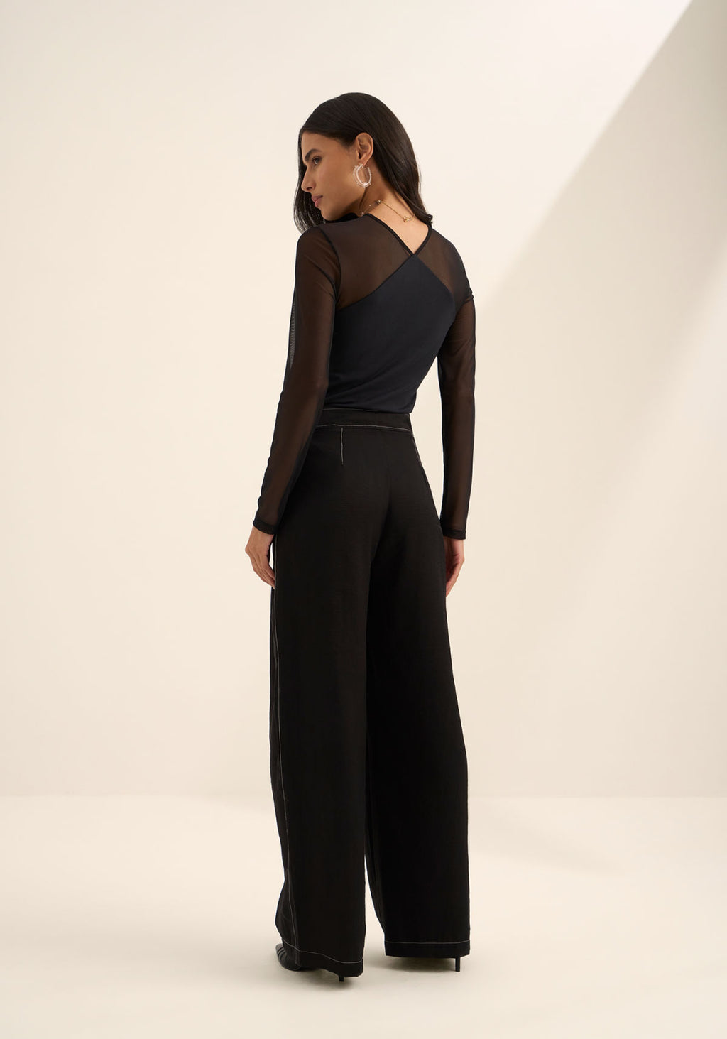 Calça Pantalona De Cintura Alta Lez A Lez Feminino 9566E