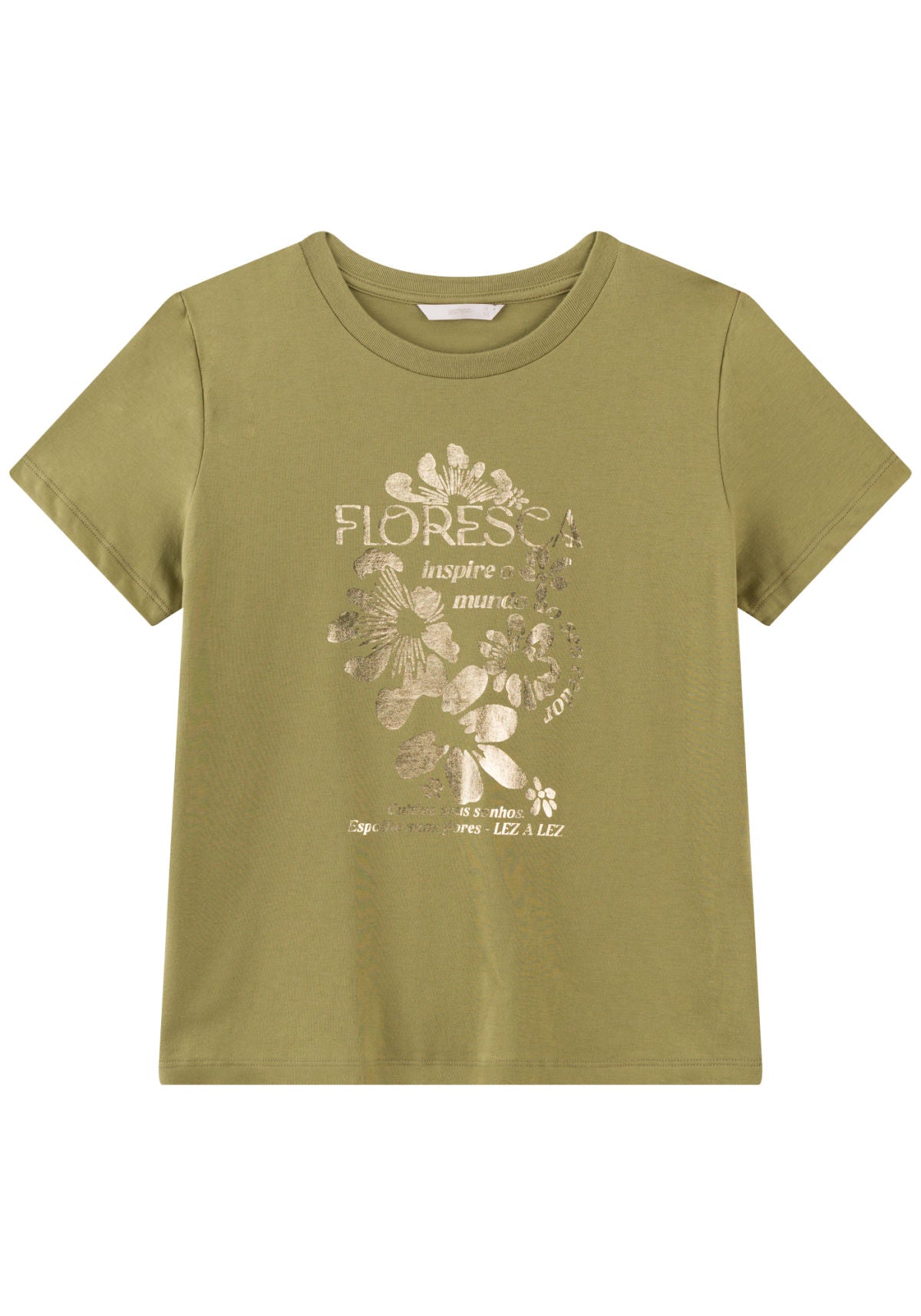 T-shirt Mangas Curtas Com Estampa Lez a Lez Feminino 7333E