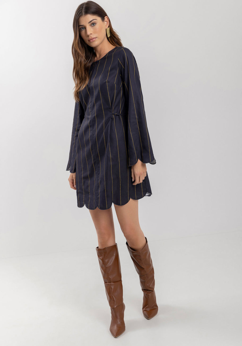 Vestido De Mangas longas Estampado Lez A Lez Feminino 7514E