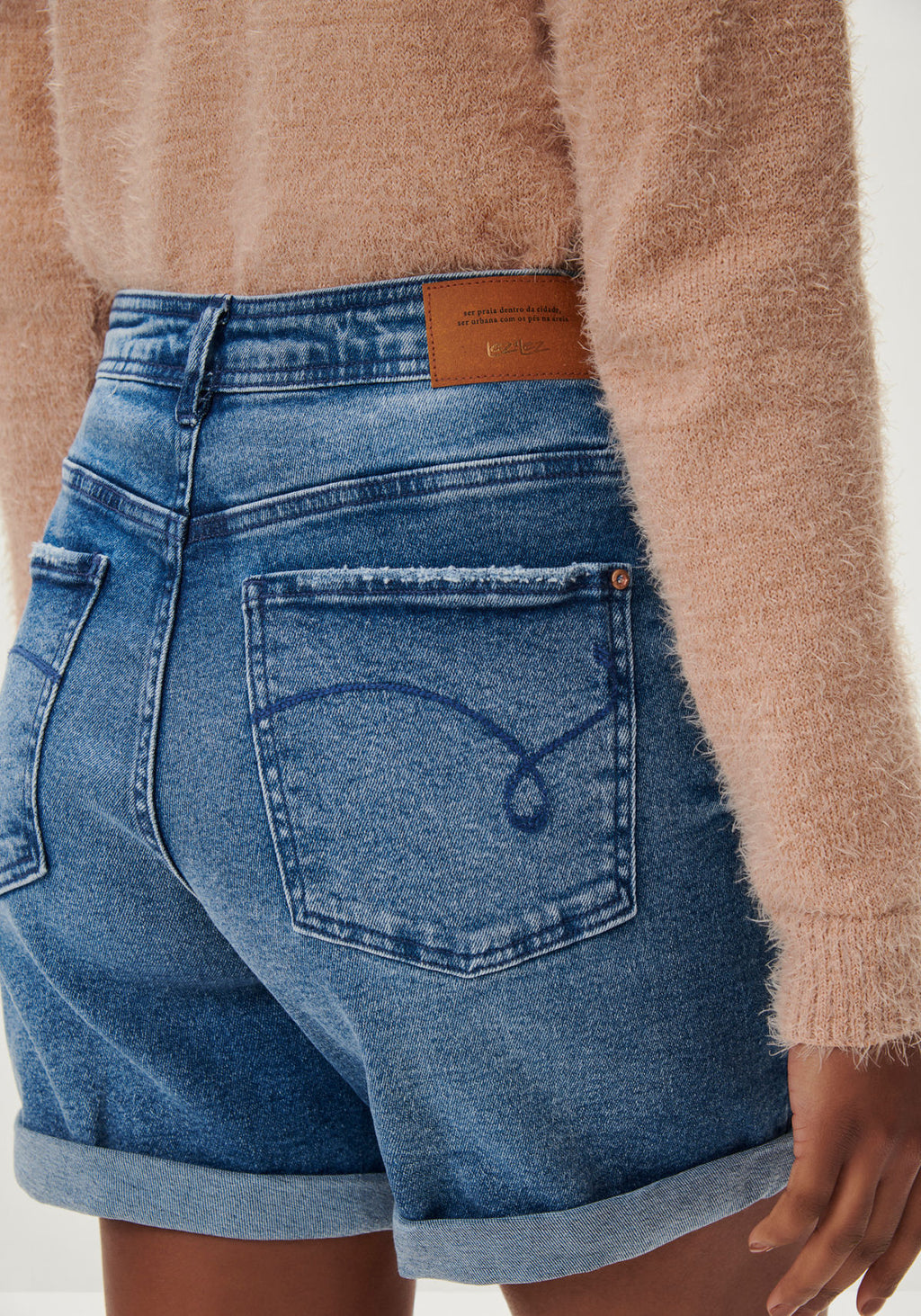 Bermuda Jeans Boyfriend Lez A Lez Feminino 7881L