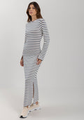 Vestido Midi Chá Listrado Lez A Lez Feminino 7301E