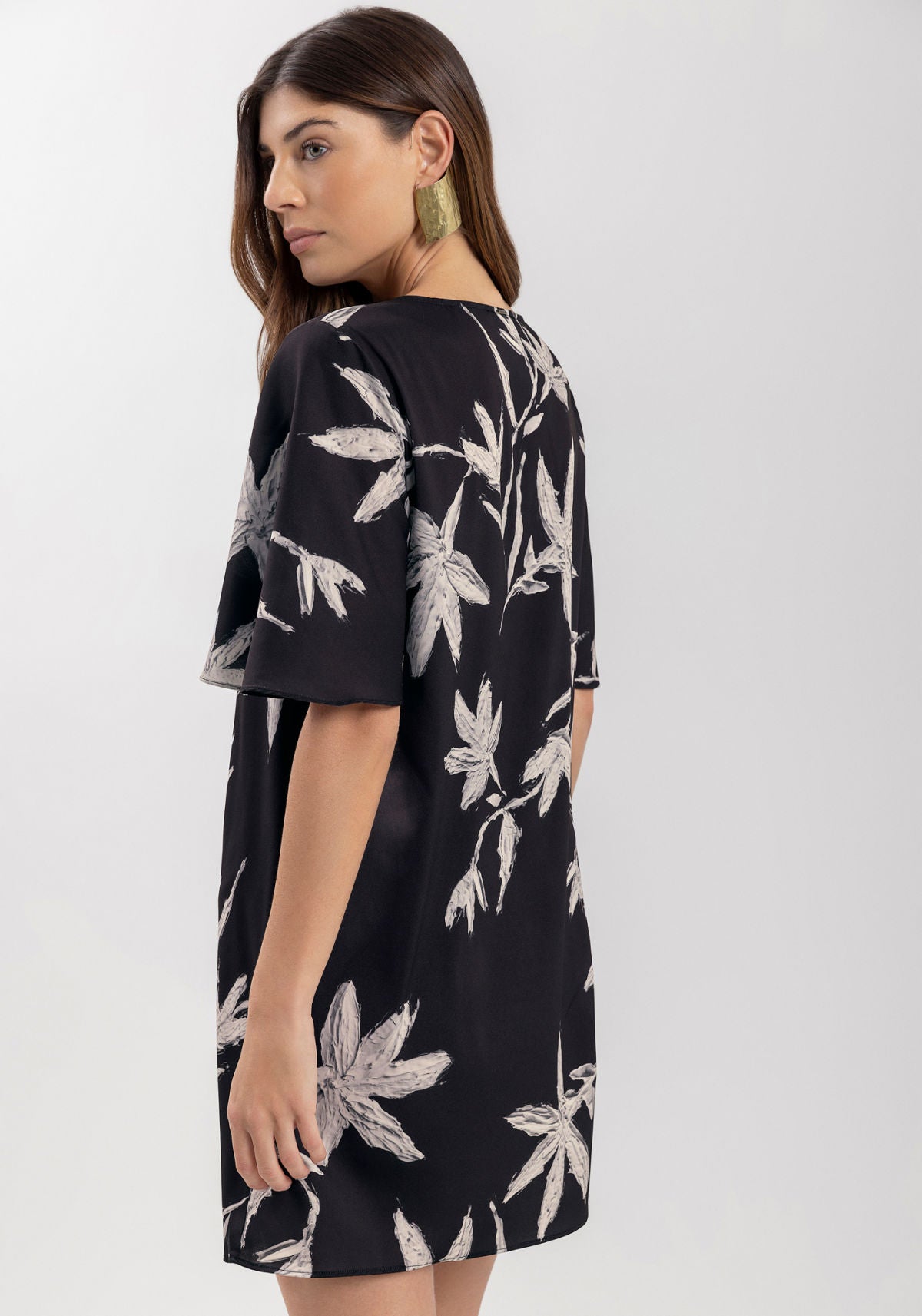 Vestido Curto Fluido Estampado Lez A Lez Feminino 7550E