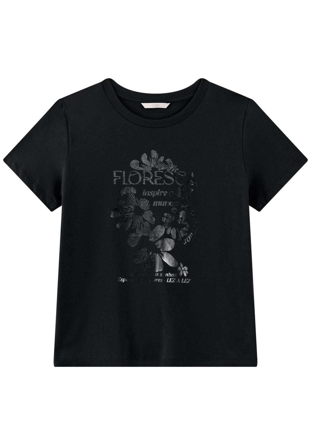 T-shirt Mangas Curtas Com Estampa Lez a Lez Feminino 7333E