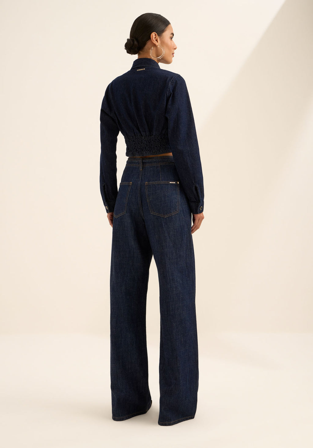 Calça Wide Leg Jeans De Cintura Lez A Lez Feminino 1653E