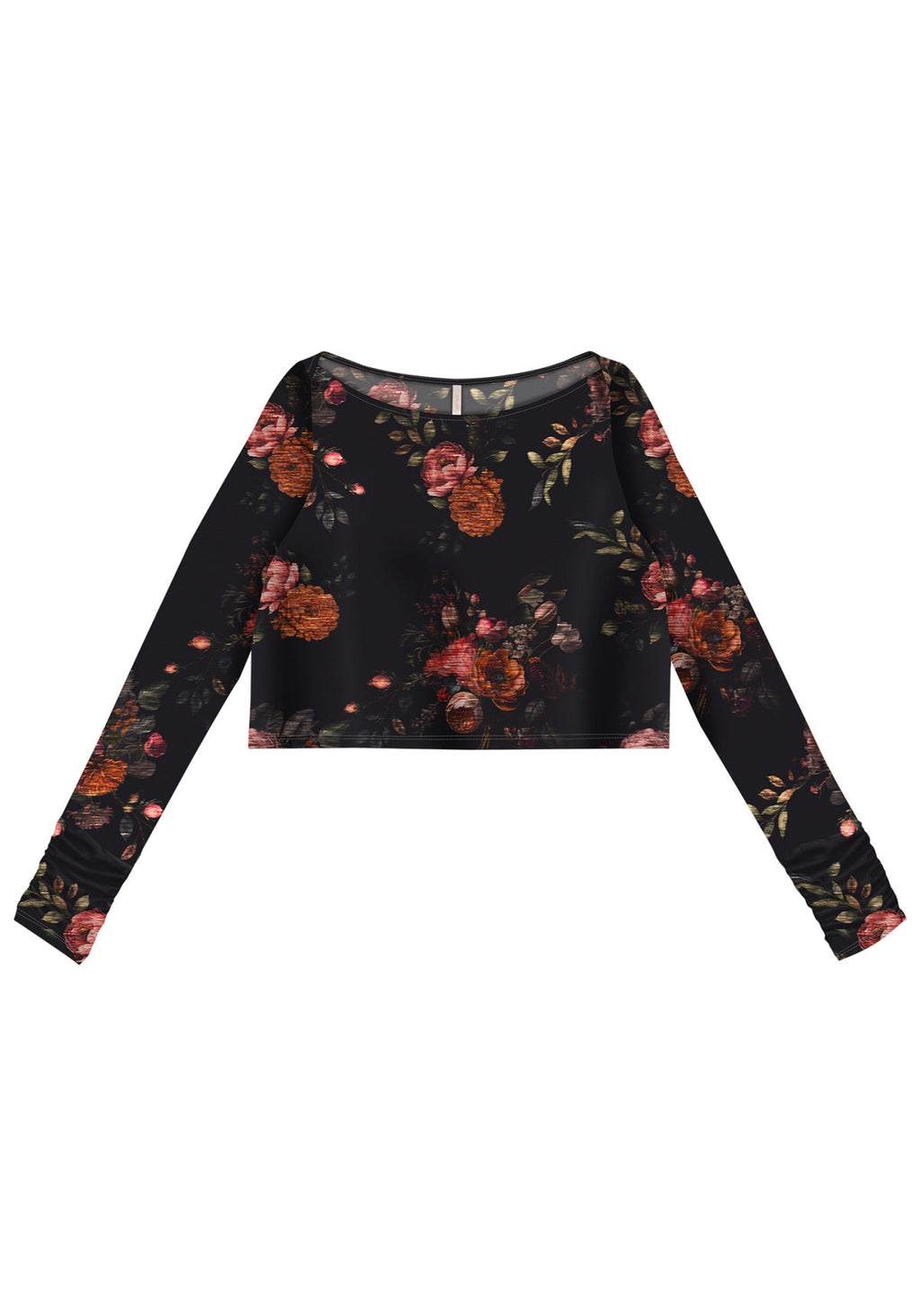 Blusa Manga Longa Cropped Franzido Lez A Lez Feminino 5521L