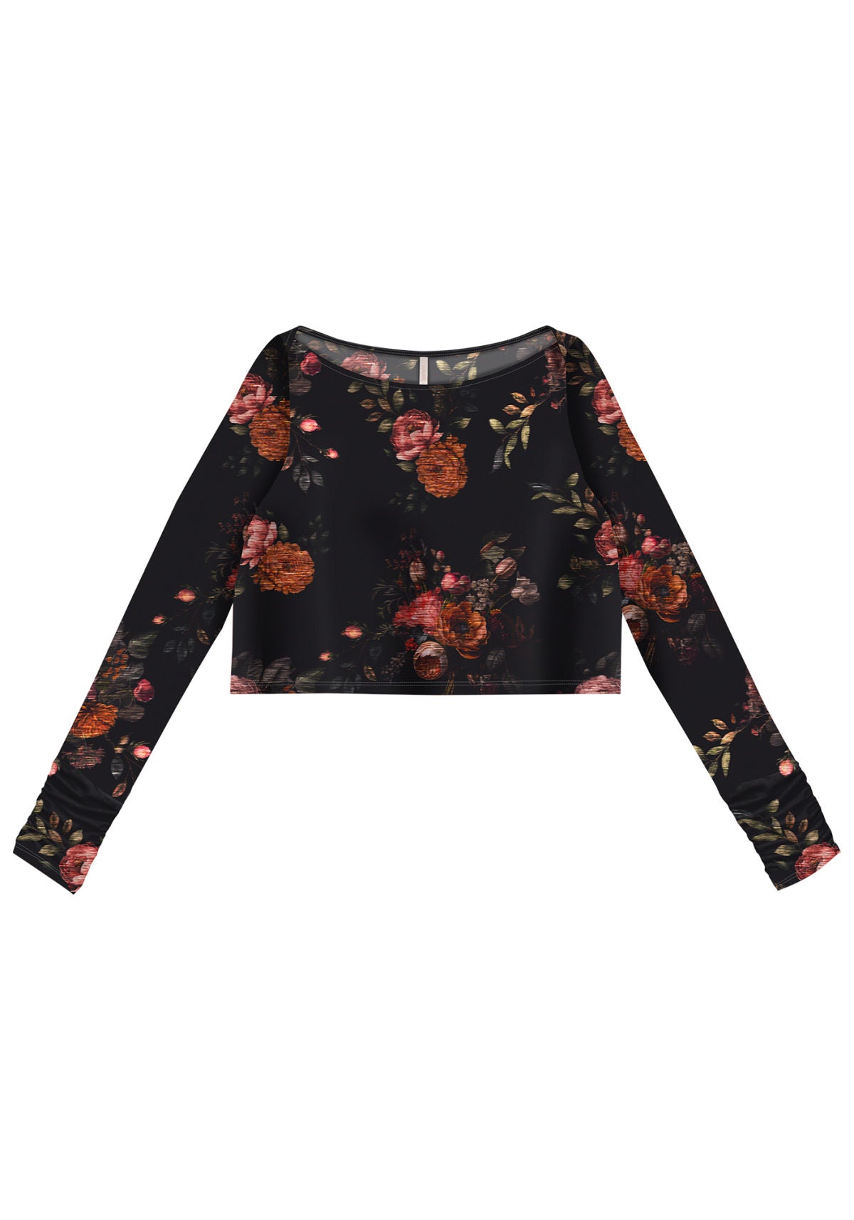 Blusa Manga Longa Cropped Franzido Lez A Lez Feminino 5521L