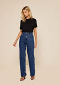 Calça Reta Jeans De Cintura Alta Lez A Lez Feminino 0941E