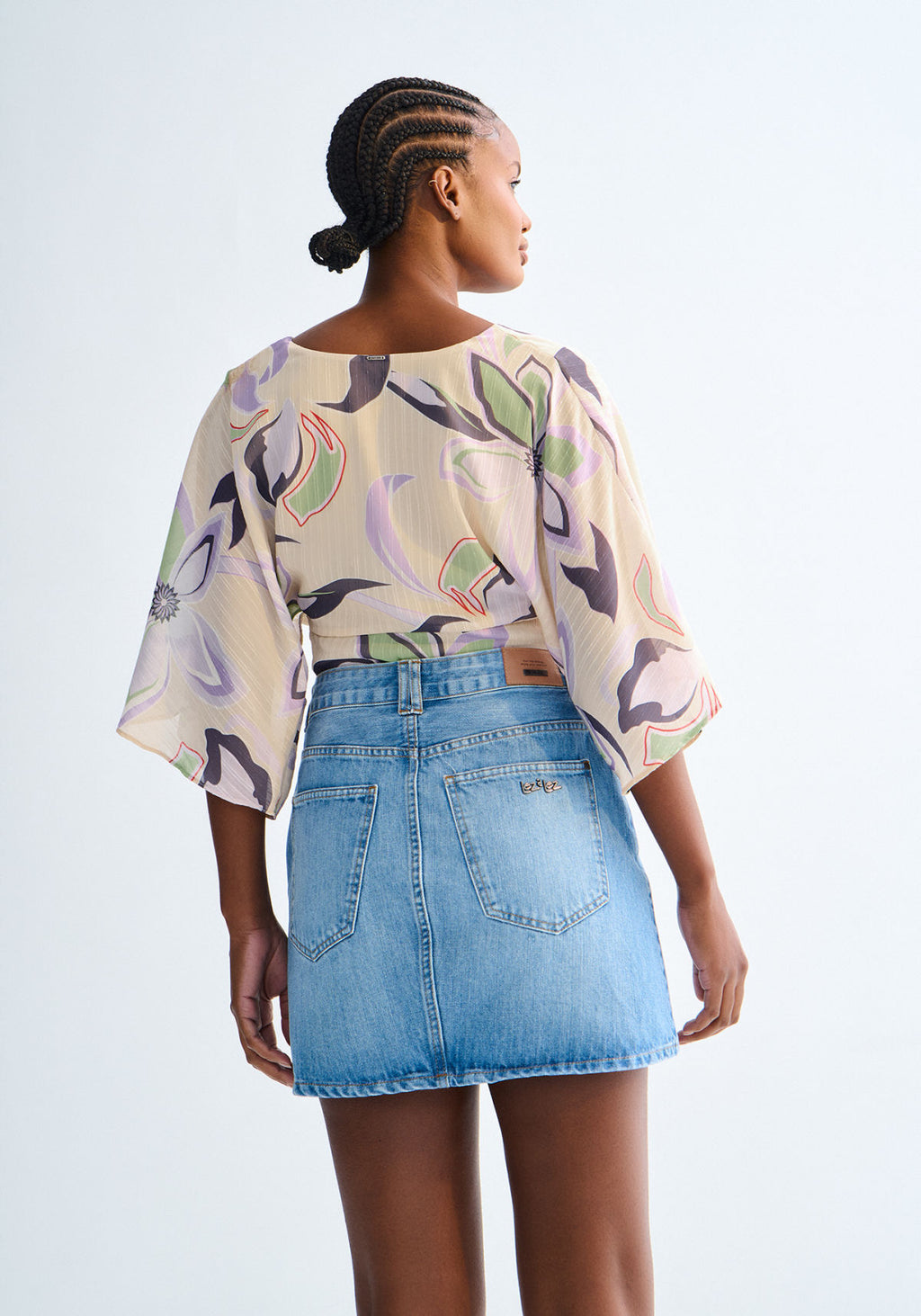 Saia Jeans Curta Cintura Alta Lez A Lez Feminino 0056E