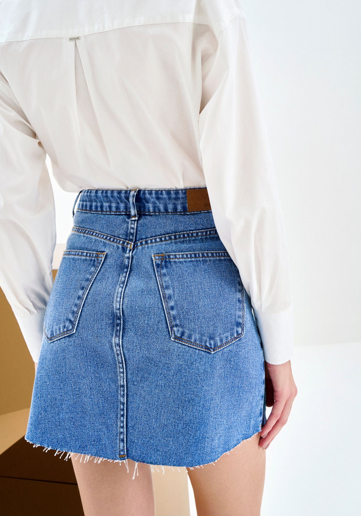 Saia Jeans Curta com Cintura Alta Lez A Lez Feminino 9460L