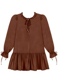 Vestido Curto De Manga Longa Lez A Lez Feminino 9276E