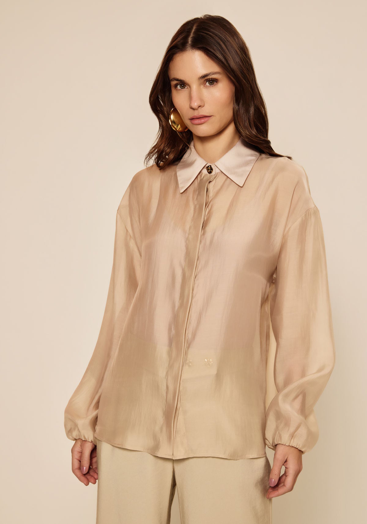 Camisa De Mangas Longas Lez A Lez Feminino 7892E