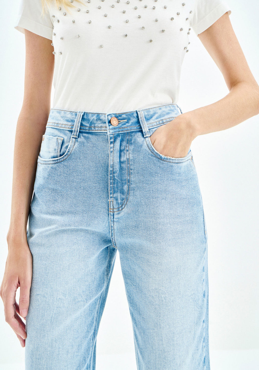 Calça Jeans Reta Slim Cropped Lez A Lez Feminino 9399L