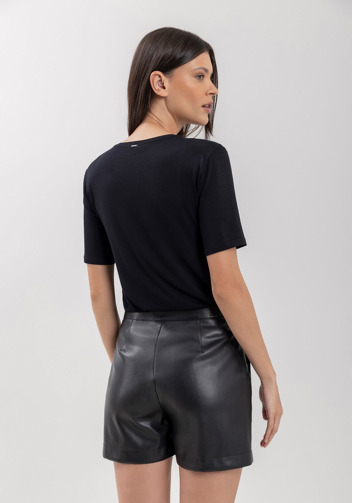 Blusa Manga Curta Em Viscose Lez a Lez Feminino 7120e