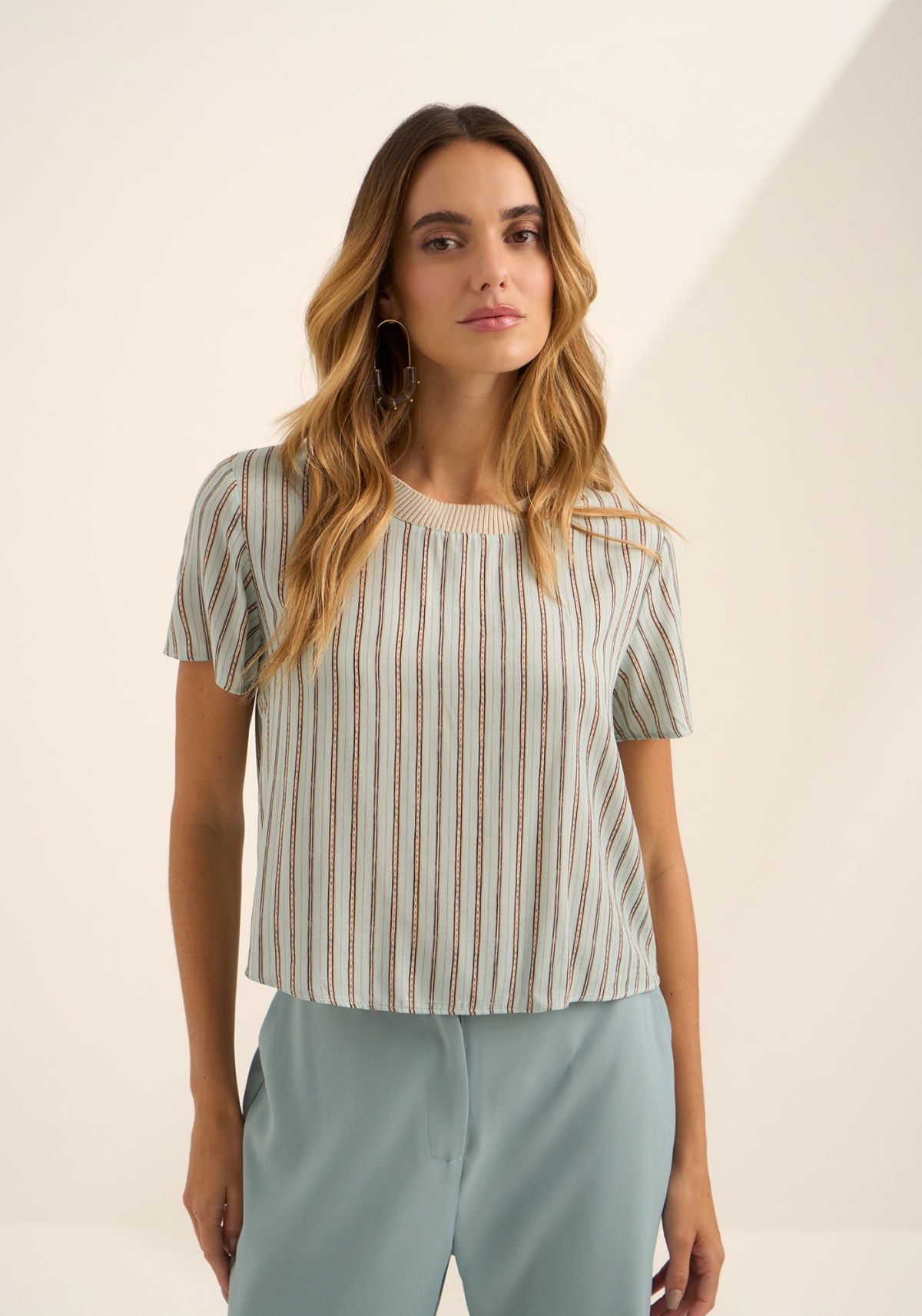 Blusa De Mangas Curtas Retilínea Lez A Lez Feminino 9472E