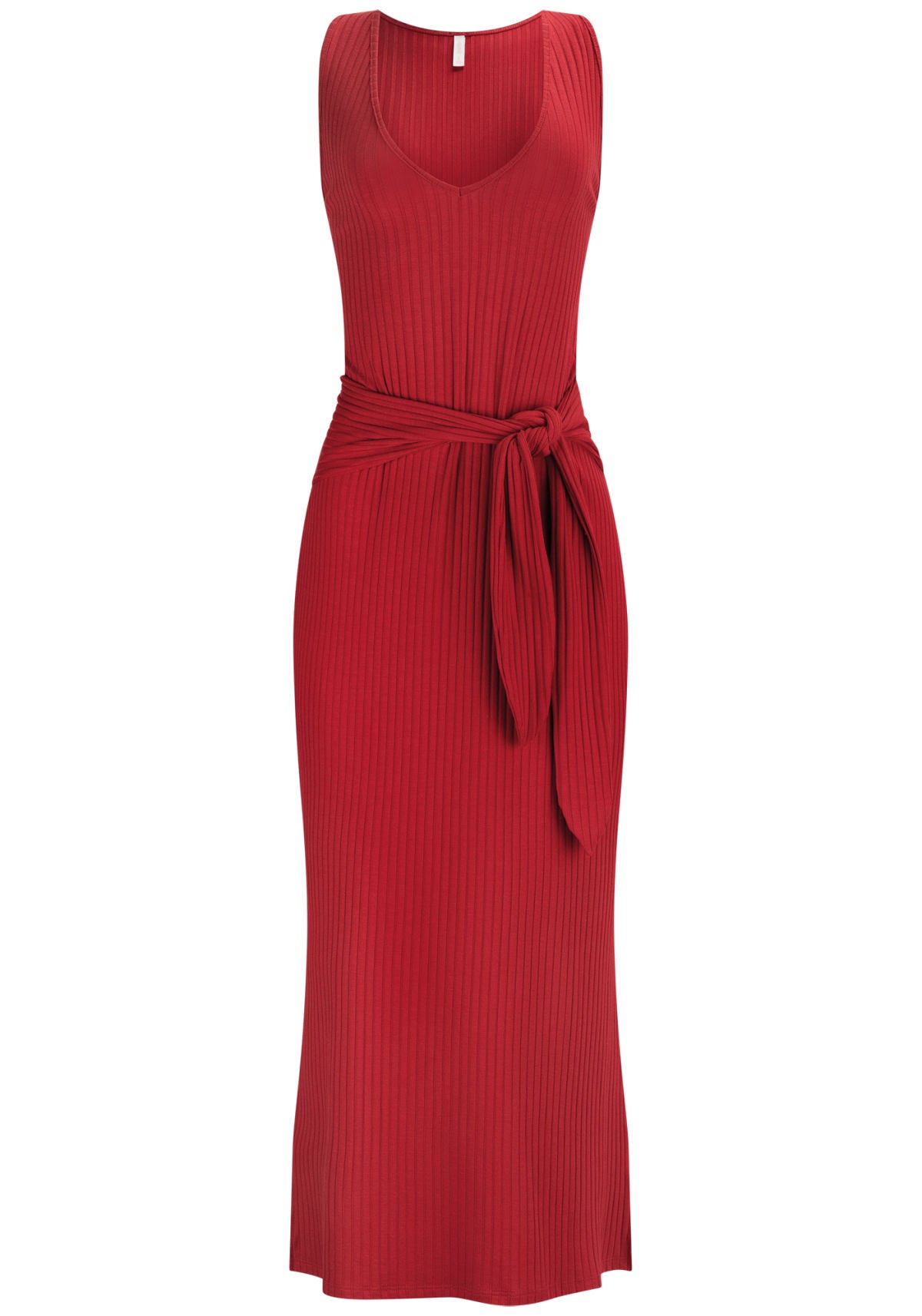 Vestido Midi Canelado com Amarração Lez A Lez Feminino 6920L