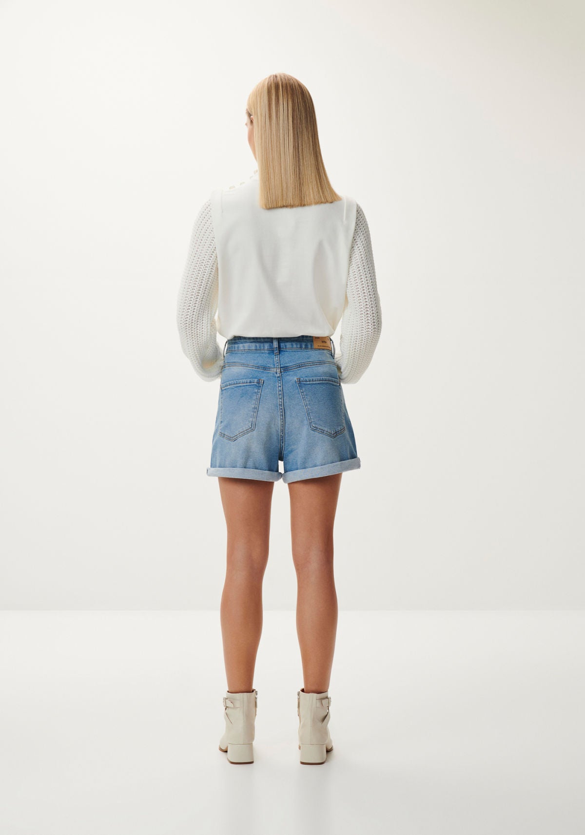 Shorts Jeans Mom Super Alto Lez A Lez Feminino 7973L